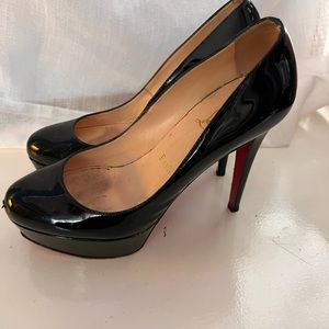 AUTHENTIC Christian Louboutin Black Patent Leather Platform Heels